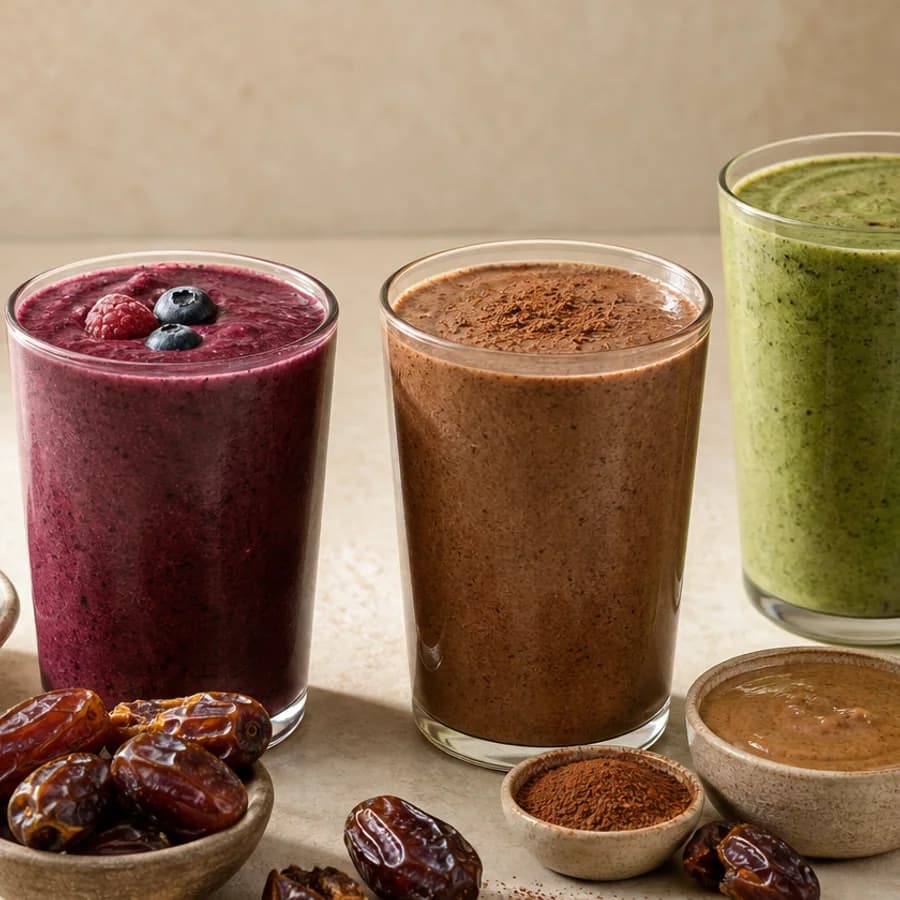 Creamy date smoothie with Medjool dates and natural ingredients